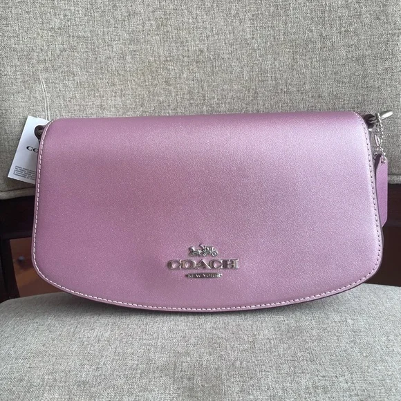 NWT！COACH Andrea Shoulder Bag（COACH CW023）Silver/Metallic-Pink